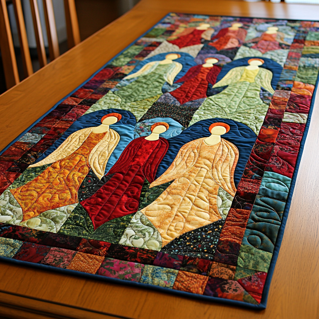 Angel DAI190225258 Quilted Table Runner – Alpha Quilt