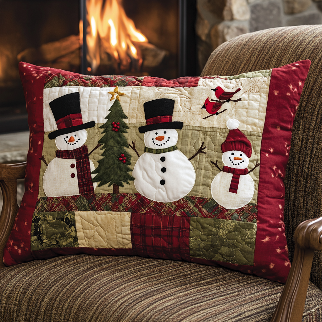 Christmas Snowman TAI181024557 Quilted Pillow Case