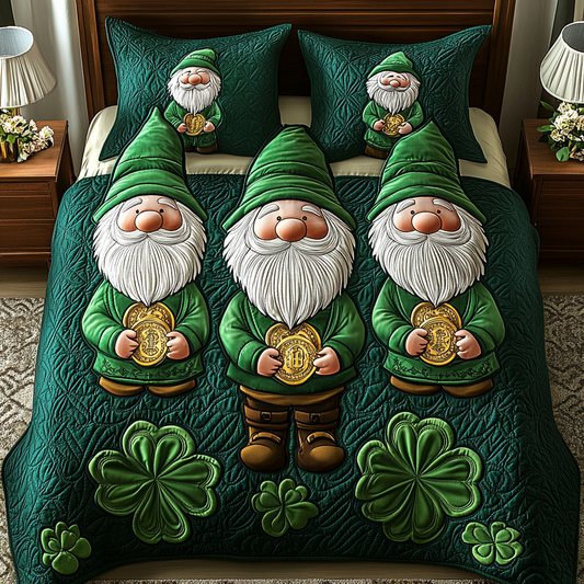 St Patrick Gnome TAI101224505 Quilt Bedding Set