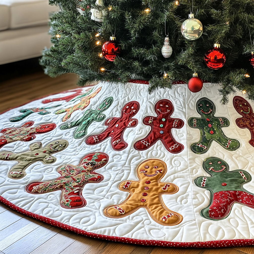 Gingerbread Man DAI040924111 Quilted Tree Skirt