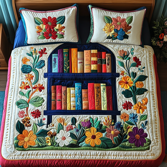 Flower Bookcase DAI090125032 Quilt Bedding Set