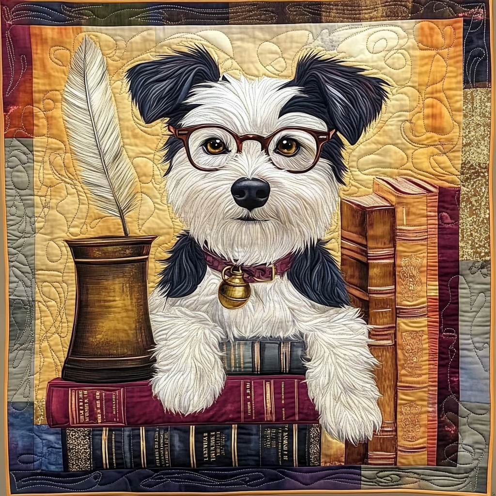 Bookish Dog DAI090125161 Quilt Blanket