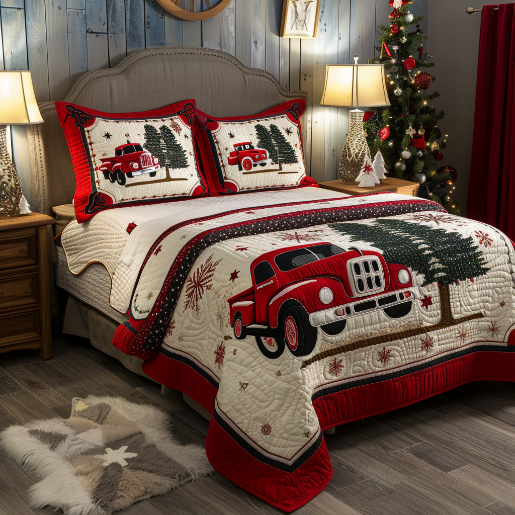 Christmas Truck TAI170724084 Quilt Bedding Set