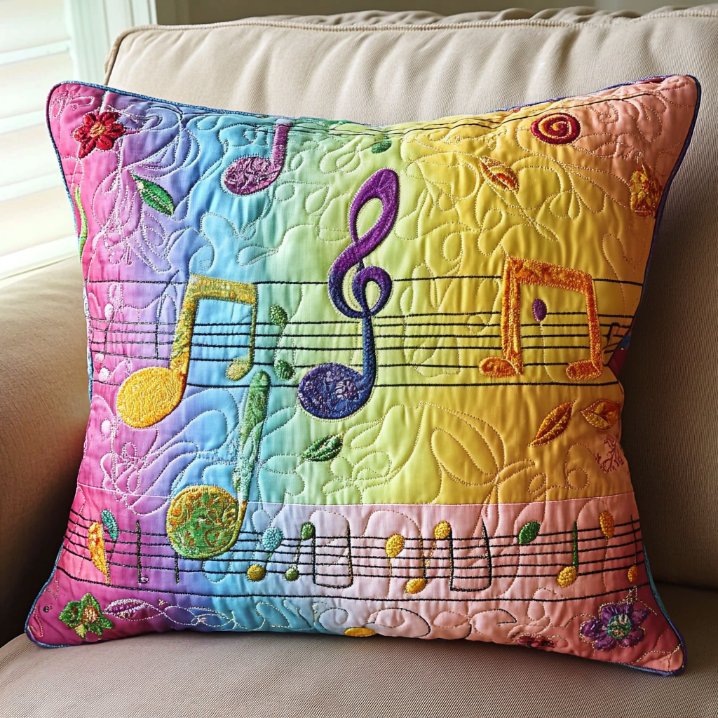 Music Note DAI110225292 Quilted Pillow Case