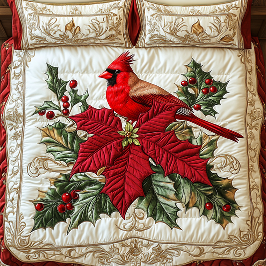 Christmas Cardinal TAI141124147 Quilt Bedding Set