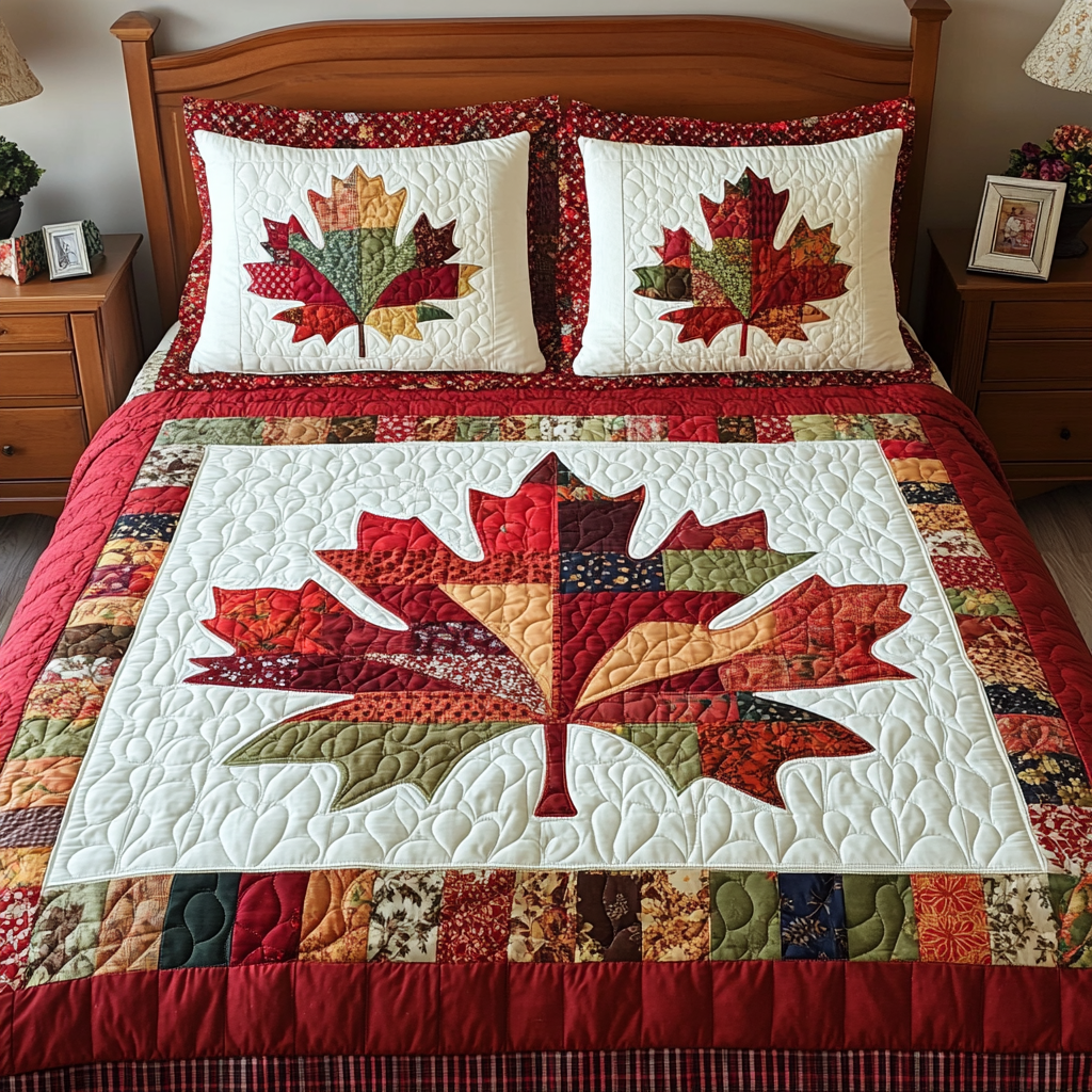 Maple Leaves DAI040924015 Quilt Bedding Set