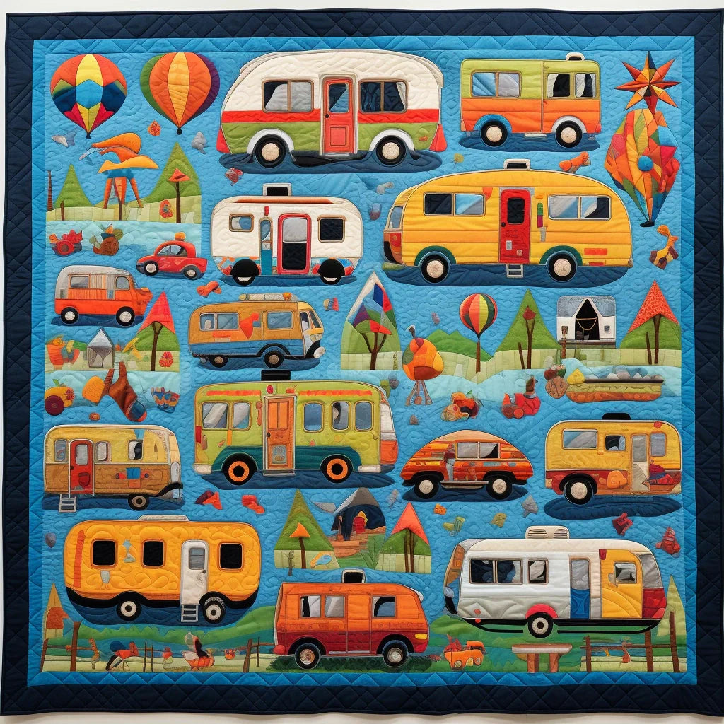 Camping Car BL9112342 Quilt Blanket