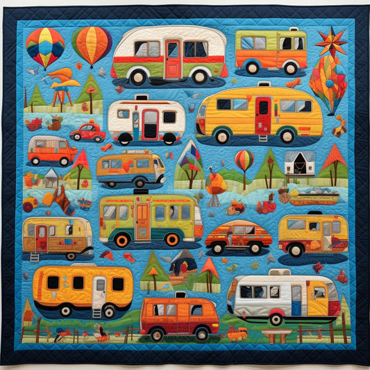 Camping Car BL9112342 Quilt Blanket