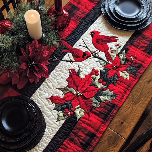 Christmas Cardinal TAI091024371 Quilted Table Runner