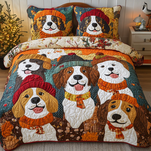 Autumn Dog DAI110225189 Quilt Bedding Set