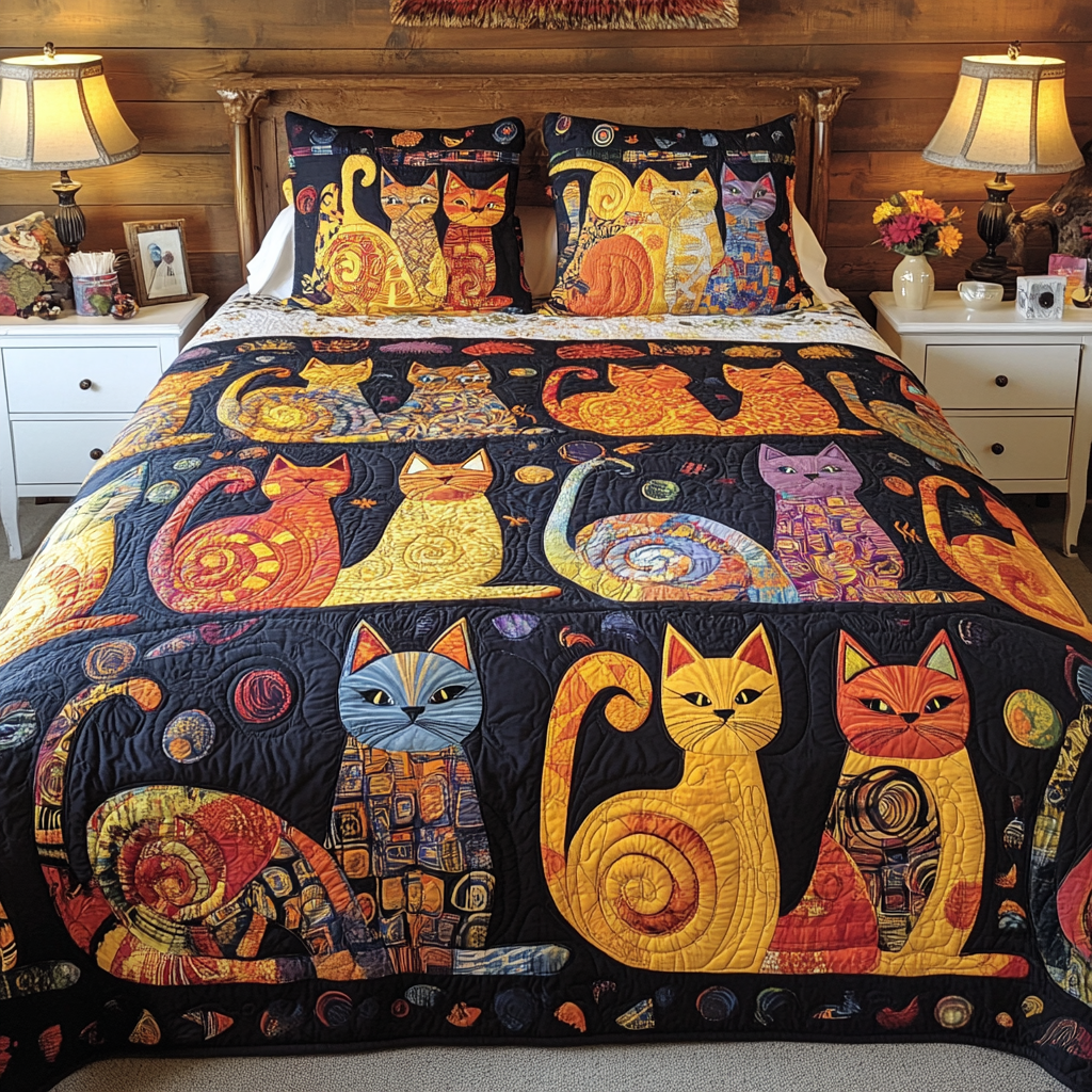 Cats TAI201124178 Quilt Bedding Set