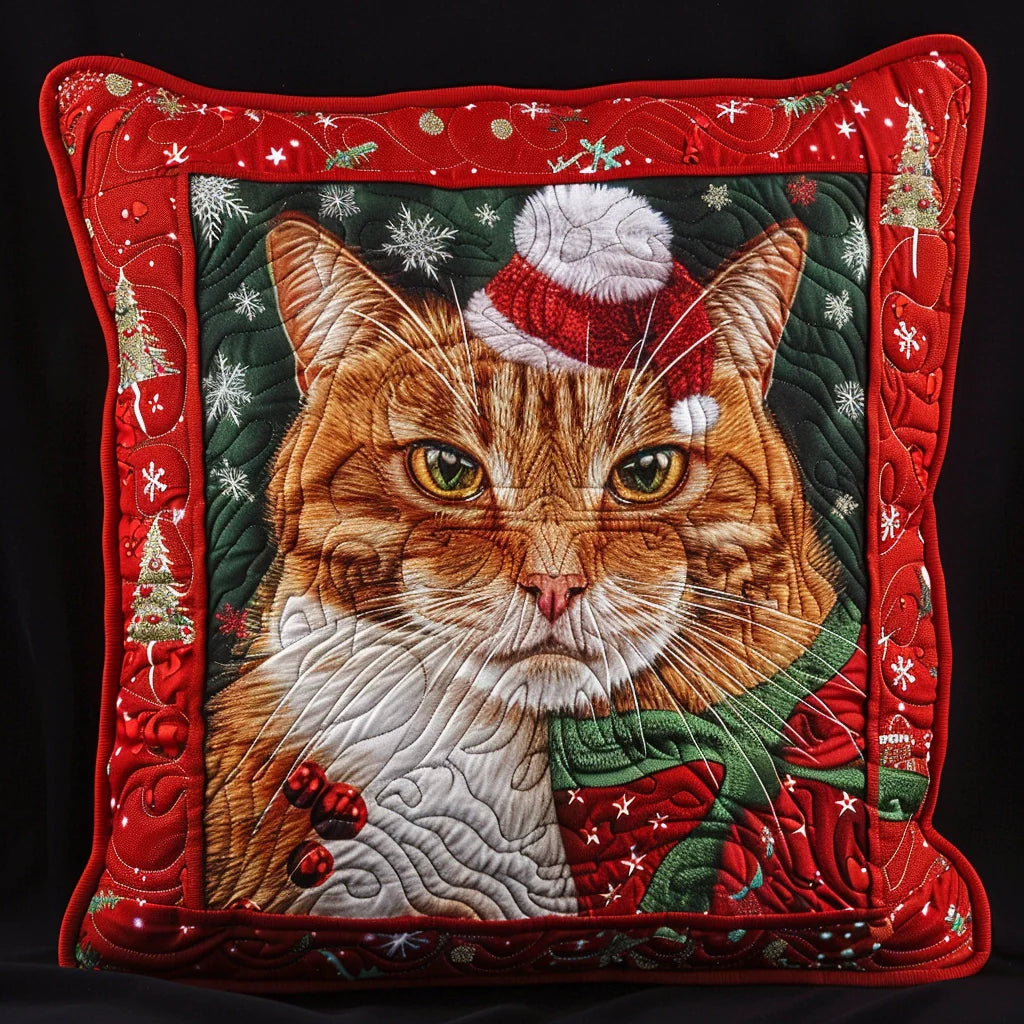 Christmas Cat TAI240424233 Quilted Pillow Case