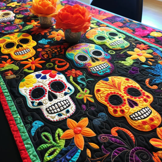 Sugar Skull TAI260224314 Quilted Table Runner