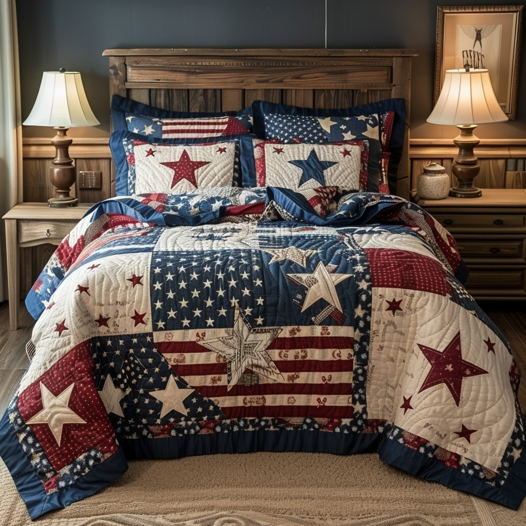 Patriotic Star TAI251124133 Quilt Bedding Set