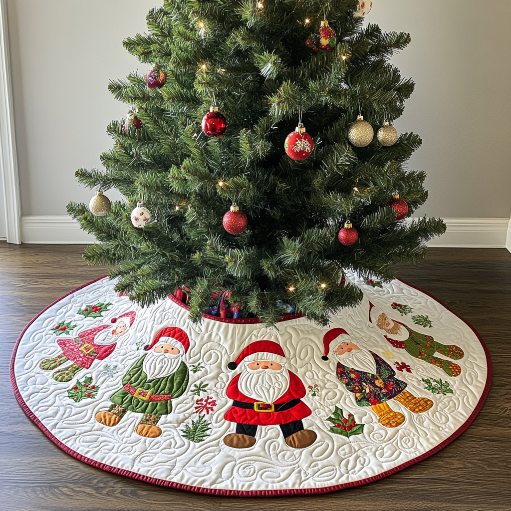 Christmas Santa DAI040924121 Quilted Tree Skirt