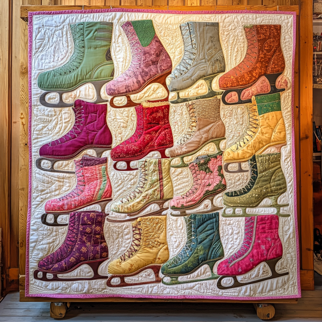 Ice Skate DAI040225150 Quilt Blanket