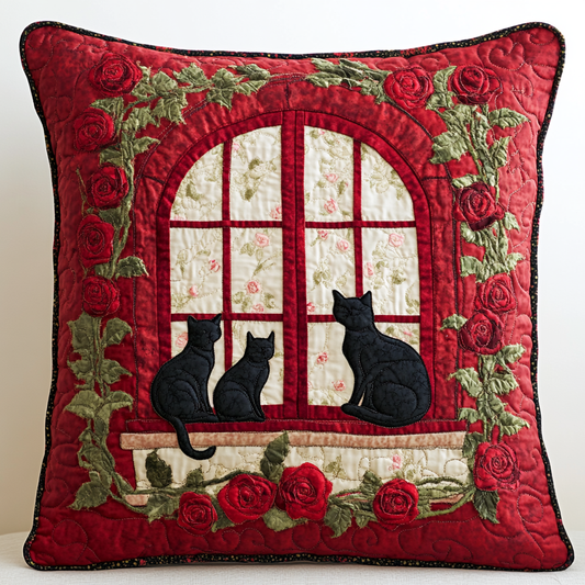 Cat In The Window DAI040225358 Quilted Pillow Case