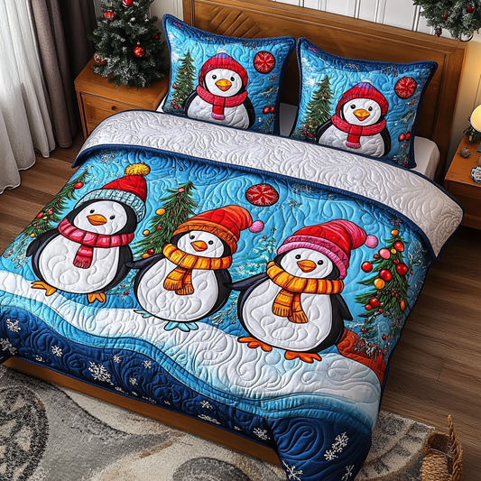 Christmas Penguin TAI201124309 Quilt Bedding Set