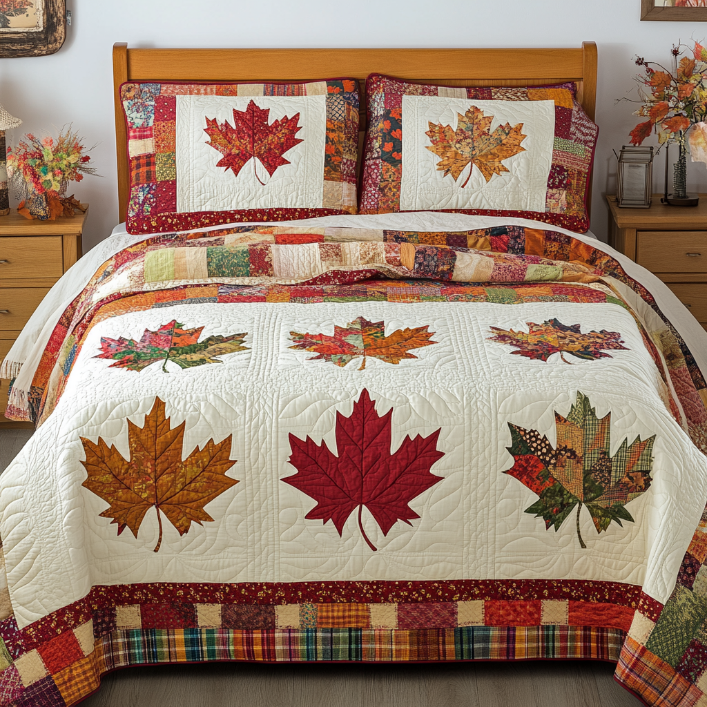 Maple Leaves DAI280824112 Quilt Bedding Set