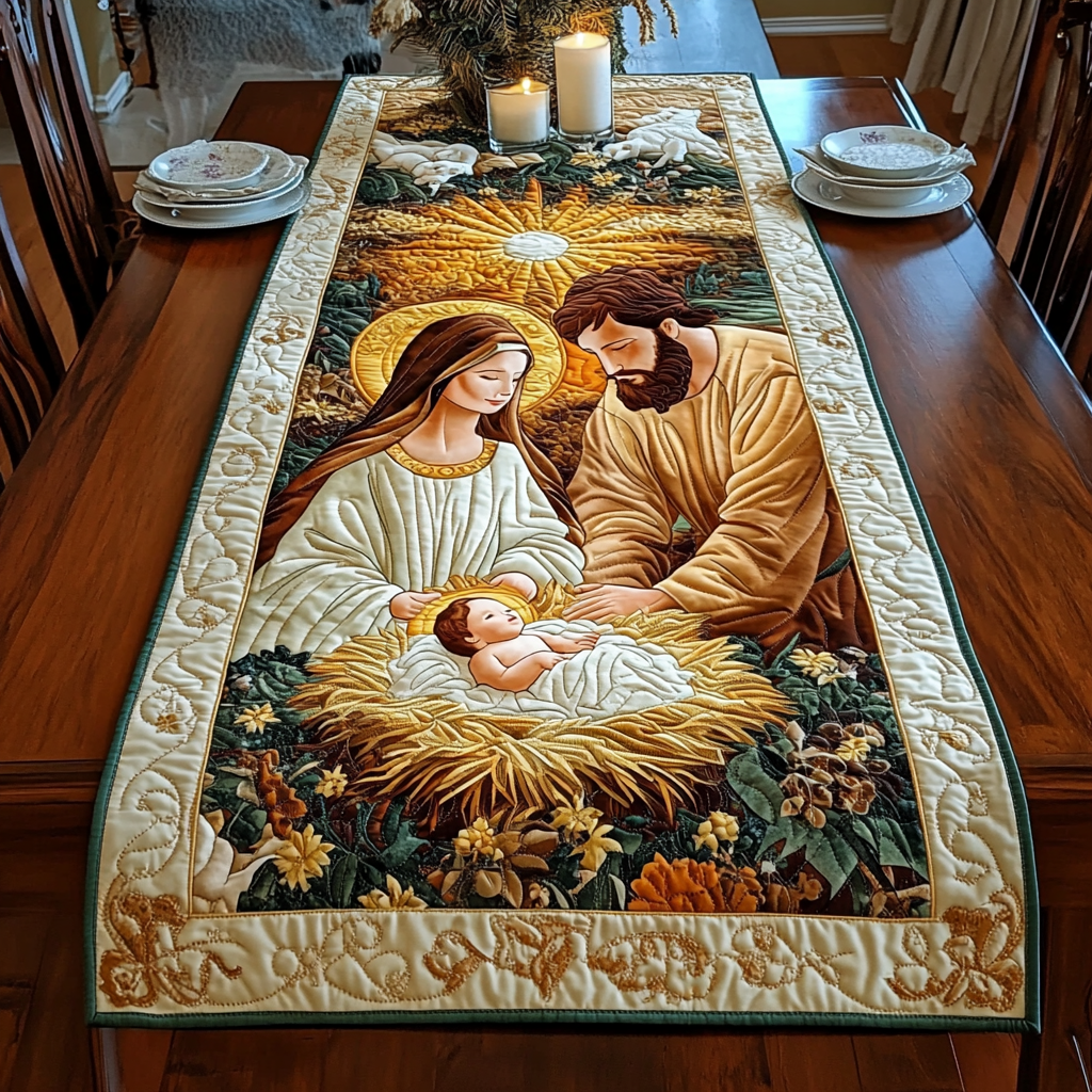 Nativity Scene TAI021024322 Quilted Table Runner