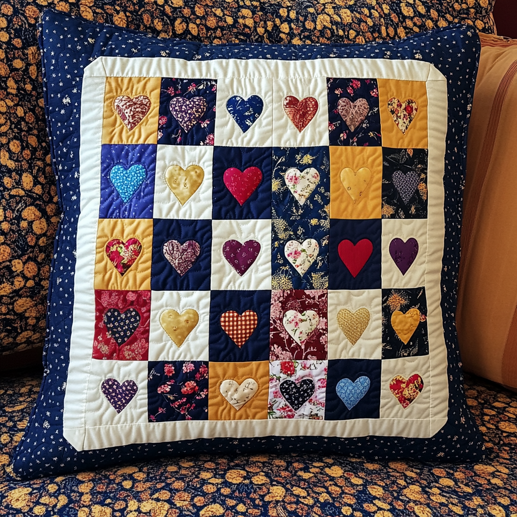 Heart DAI230924156 Quilted Pillow Case