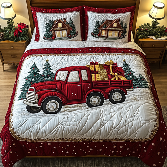 Christmas Truck TAI201124116 Quilt Bedding Set