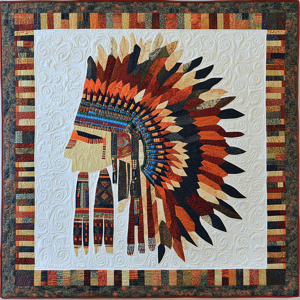 Native American War Bonnet DAI090924096 Quilt Blanket