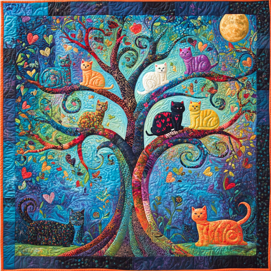 Cats On The Tree DAI040225113 Quilt Blanket