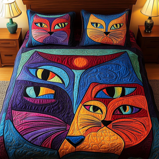 Abstract Cat TAI111124029 Quilt Bedding Set