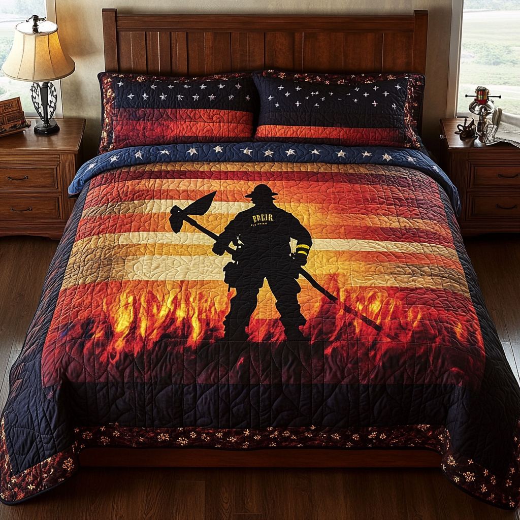 Firefighter TAI101224306 Quilt Bedding Set