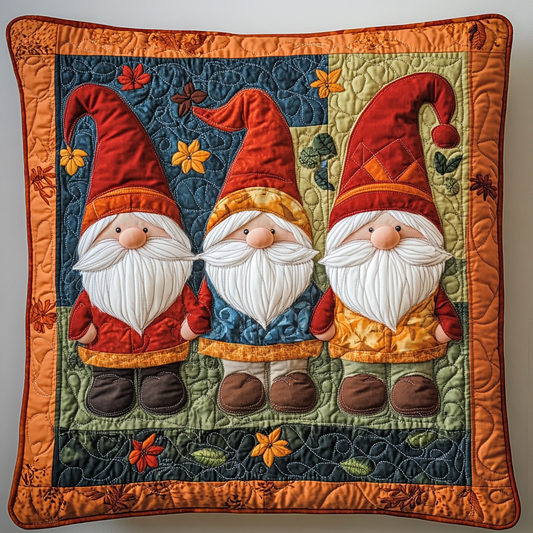 Autumn Gnome DAI26102420 Quilted Pillow Case