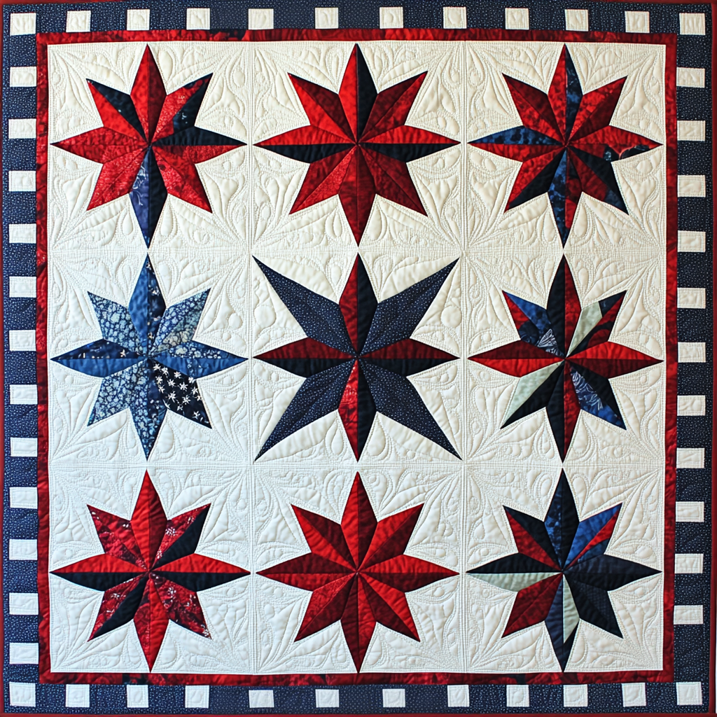Patriotic Star DAI040225039 Quilt Blanket