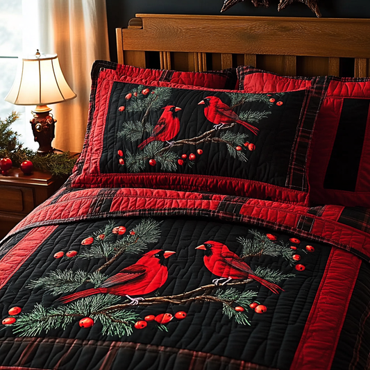 Christmas Cardinal TAI201124124 Quilt Bedding Set