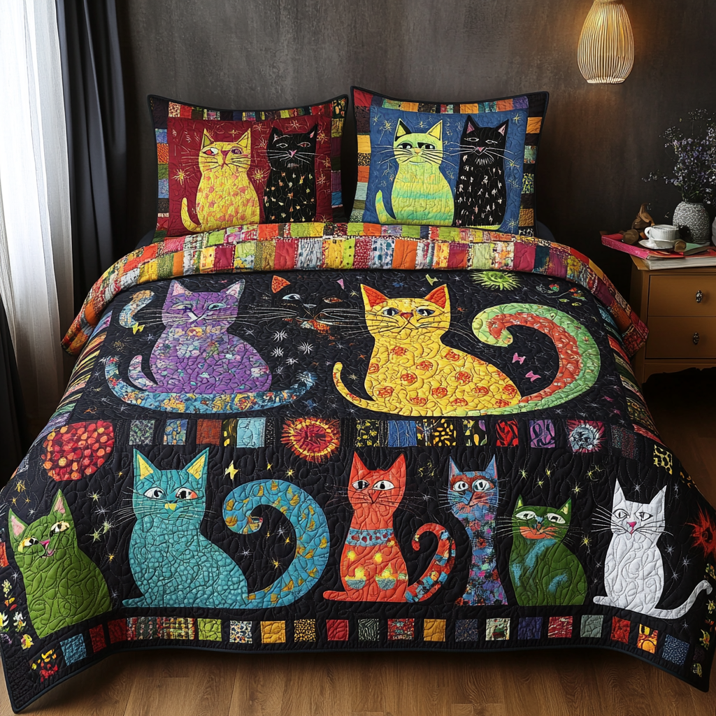 Cats TAI181024241 Quilt Bedding Set