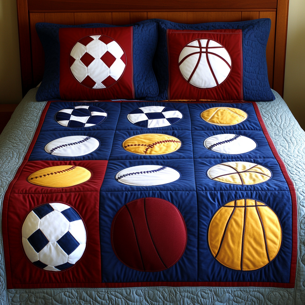 Sport Balls DAI040225179 Quilt Bedding Set