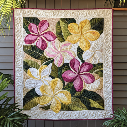 Plumeria Flower DAI040225118 Quilt Blanket