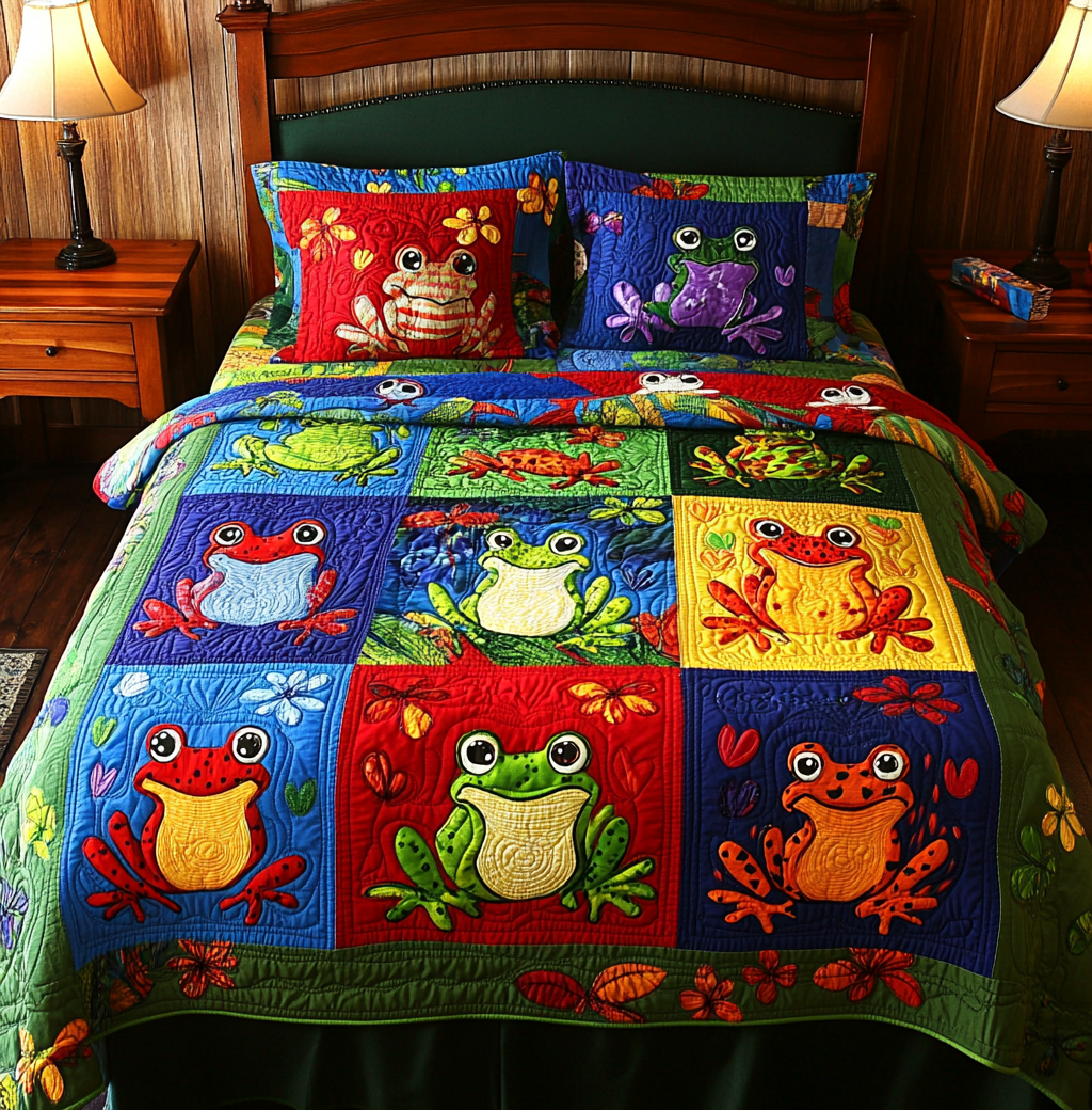 Frog DAI040225188 Quilt Bedding Set