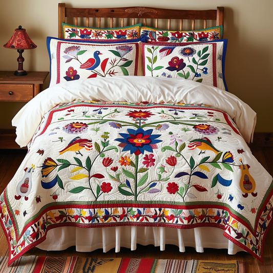 Birds In Flower Garden TAI251124015 Quilt Bedding Set