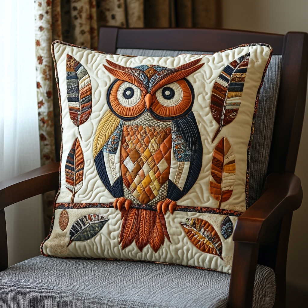 Native American Owl DAI171224153 Quilted Pillow Case