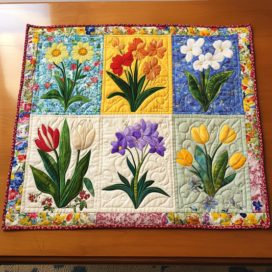 Spring Flowers DAI040225518 Quilted Placemats