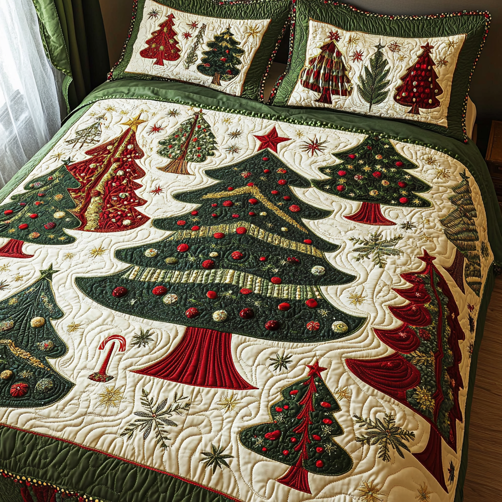 Christmas Tree TAI141124219 Quilt Bedding Set