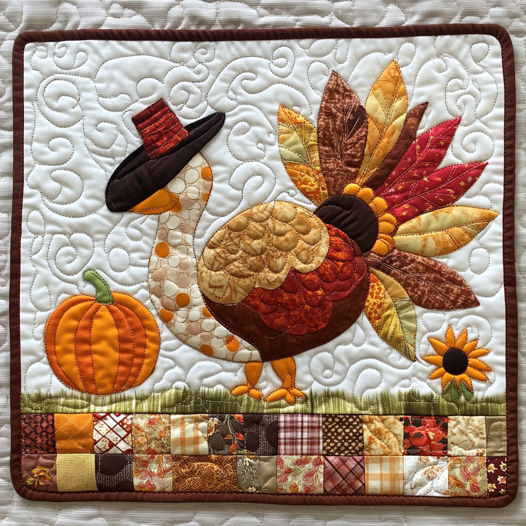 Autumn Turkey TAI041024375 Quilted Placemats