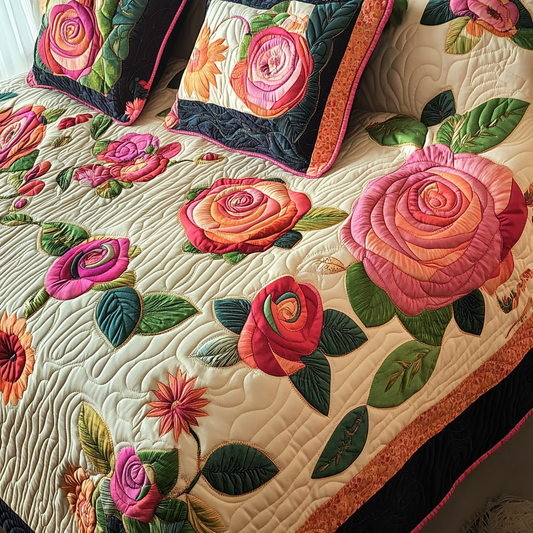 Rose Flower DAI281124134 Quilt Bedding Set