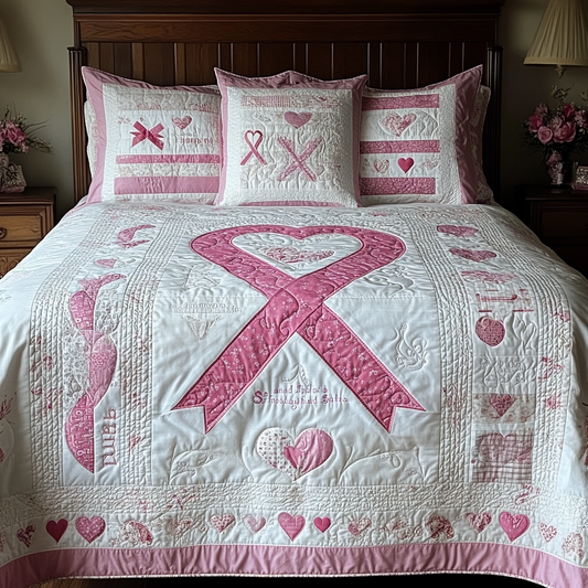 Breast Cancer Ribbon TAI101224287 Quilt Bedding Set