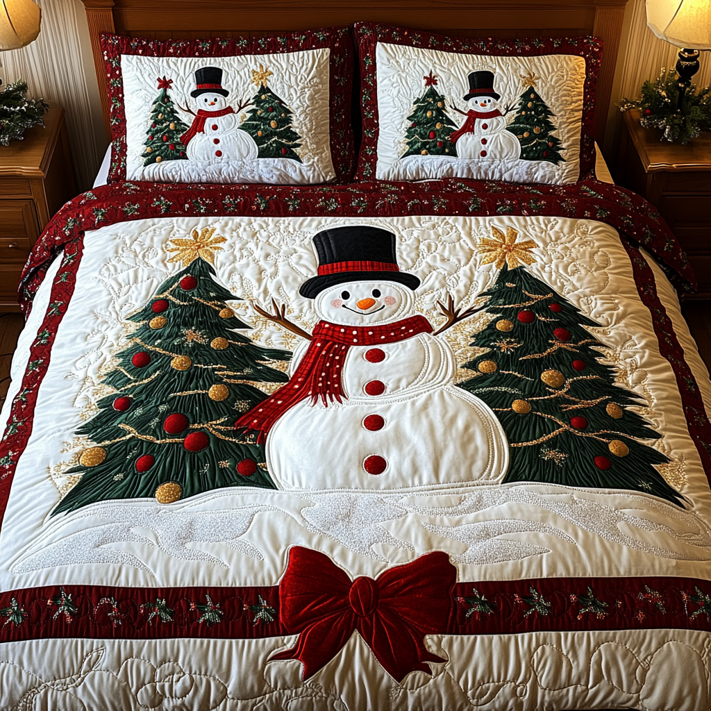 Christmas Snowman TAI201124044 Quilt Bedding Set