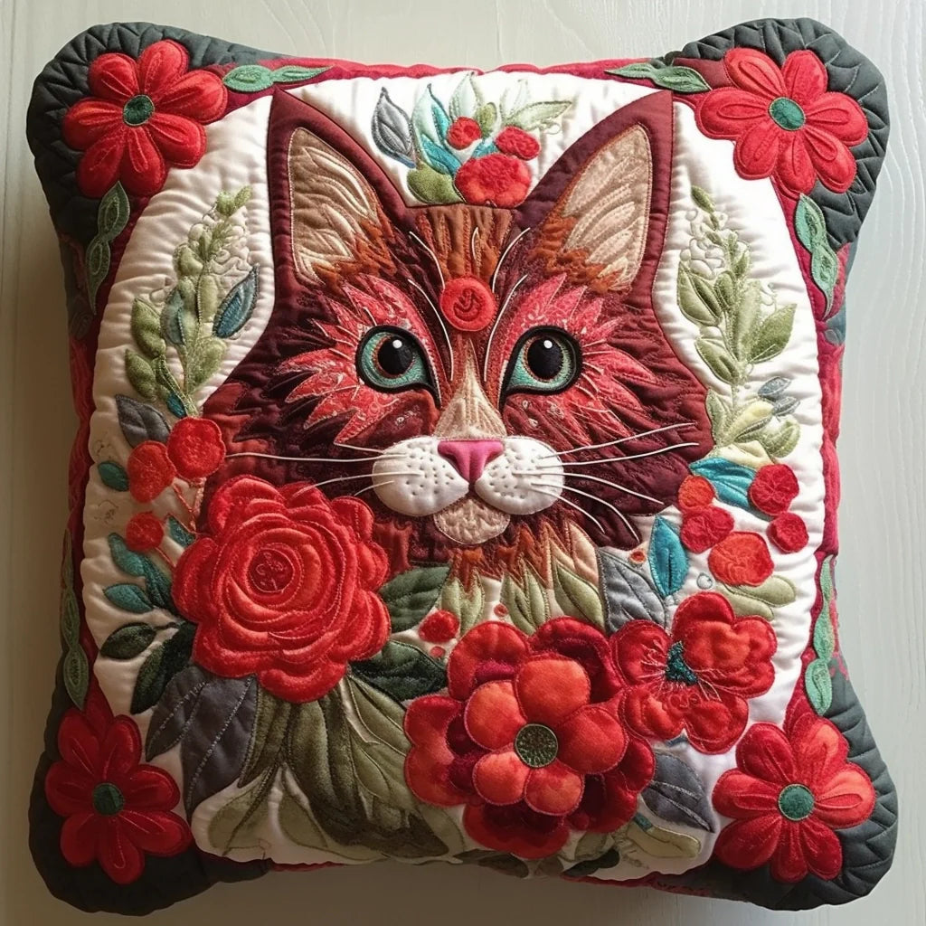 Cat TAI020324216 Quilted Pillow Case