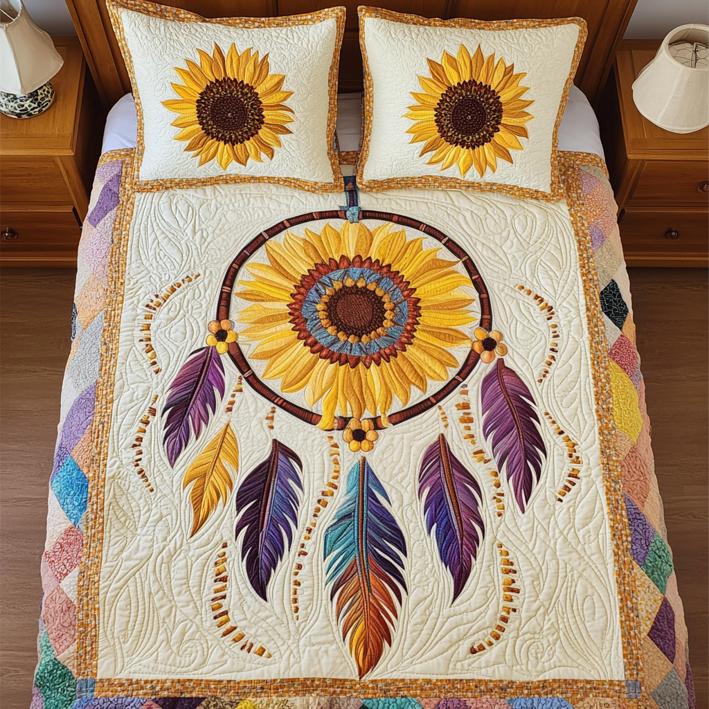 Sunflower Dreamcatcher DAI040924042 Quilt Bedding Set