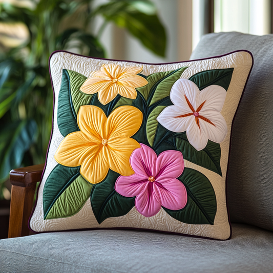 Plumeria Flower DAI040225400 Quilted Pillow Case