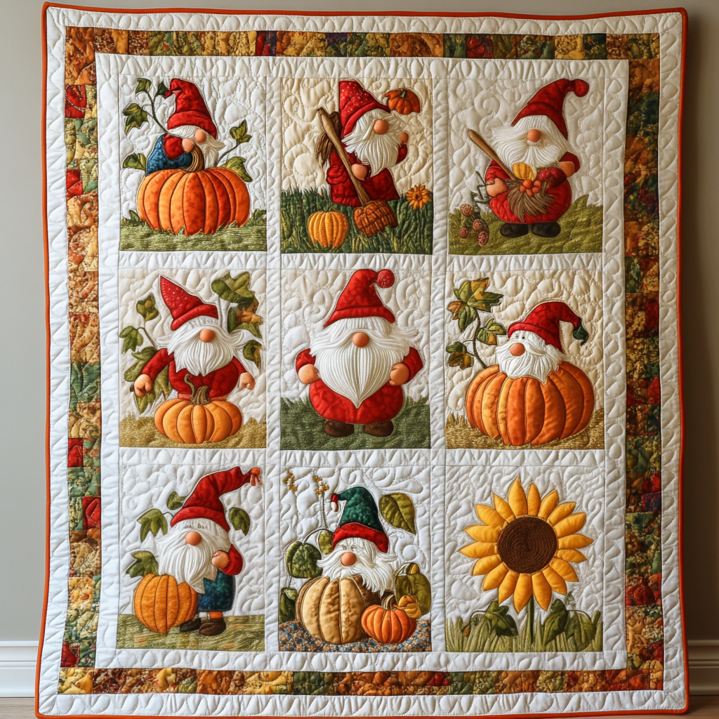 Harvest Gnome DAI221024141 Quilt Blanket