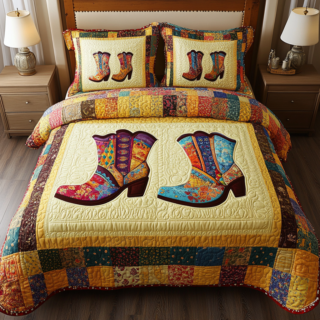 Cowboy Boots DAI280824259 Quilt Bedding Set